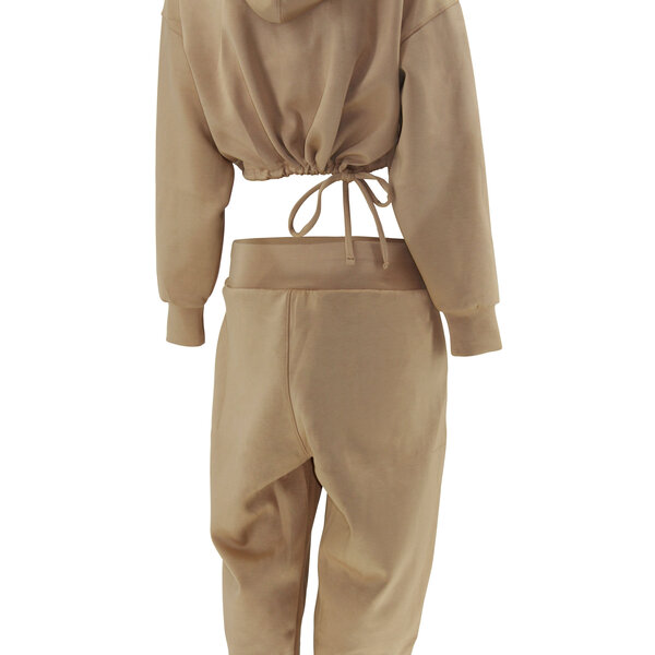 GracefulGlide Fashion Tracksuit Dames Beige