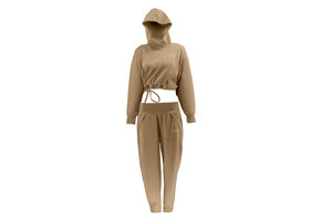 GracefulGlide Fashion Tracksuit Dames Beige
