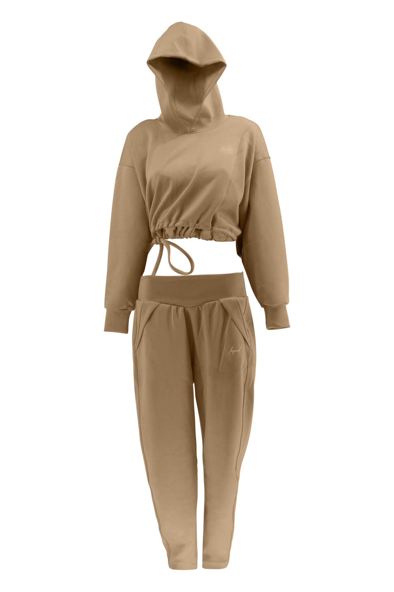 GracefulGlide Fashion Tracksuit Dames Beige