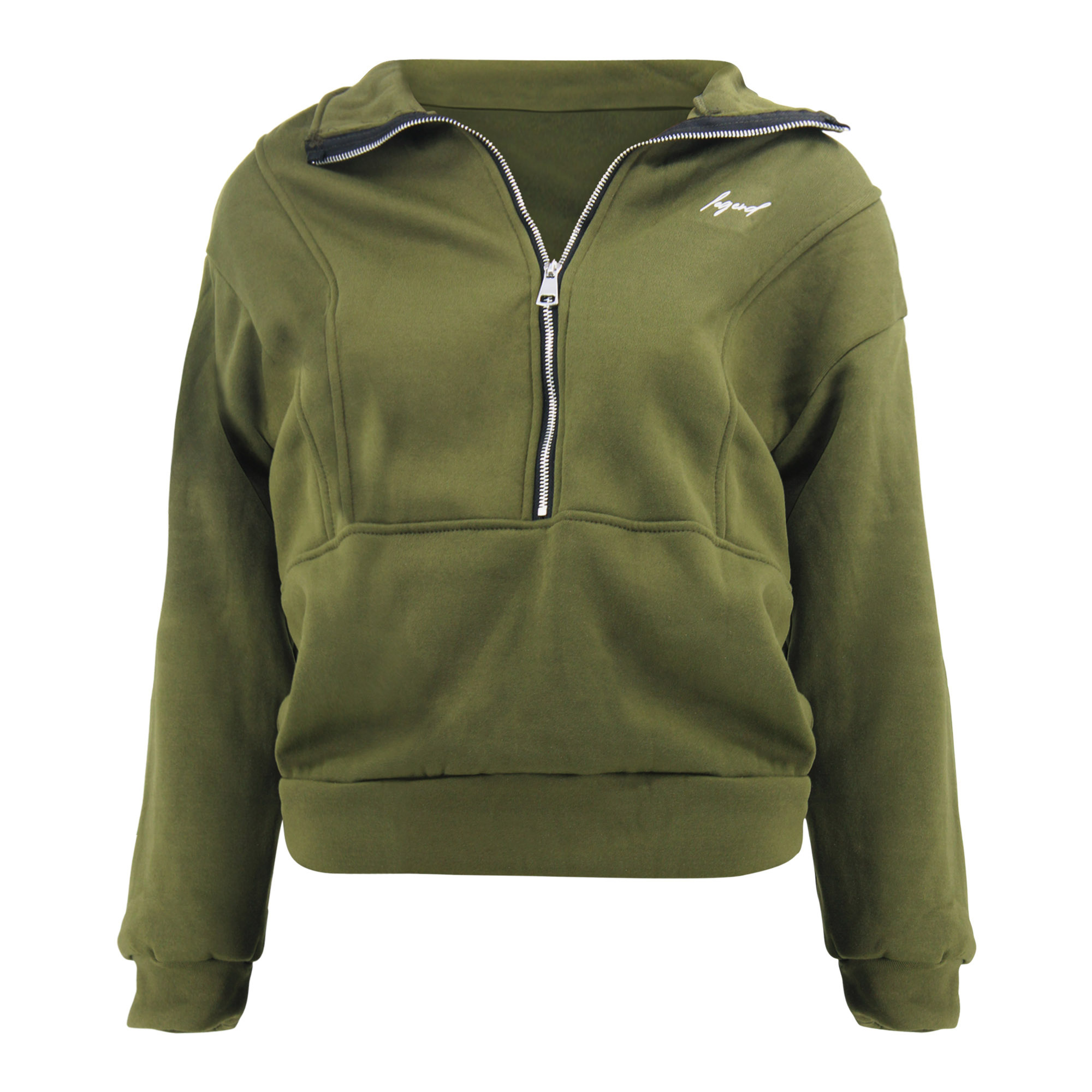 ChiComfort luxe Dames half zip sweater Groen ChiComfort luxe Dames half zip sweater Groen
