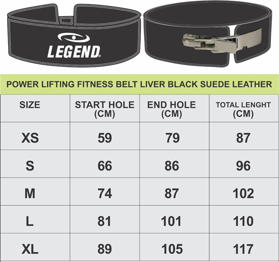 Power Lifting Fitness Belt Men/Women Liver Black Leather - Copy