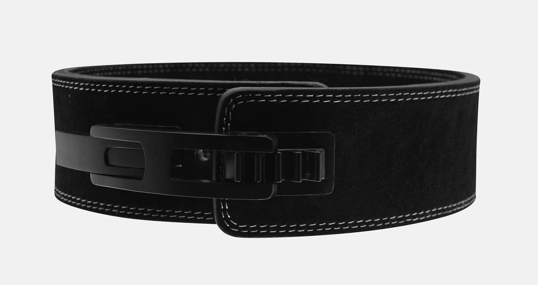 PowerLifting Belt Dames/Heren Zwart Leer – Aanpasbare Sluiting voor Krachttraining