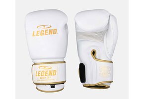 Bokshandschoenen Legend STEALTH Elite heren/dames white gold Leer