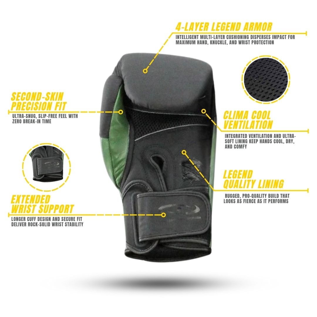 Power Special Bokshandschoenen Heren/Dames Army Leer Power Special Bokshandschoenen Heren/Dames Army Leer