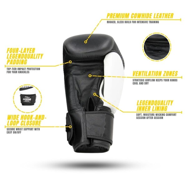 Thai Series 2.0 Men's/Women's Boxing Gloves White Leather