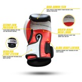 Legend Power Men's/Women's Boxing Gloves Black-White-Red Leather