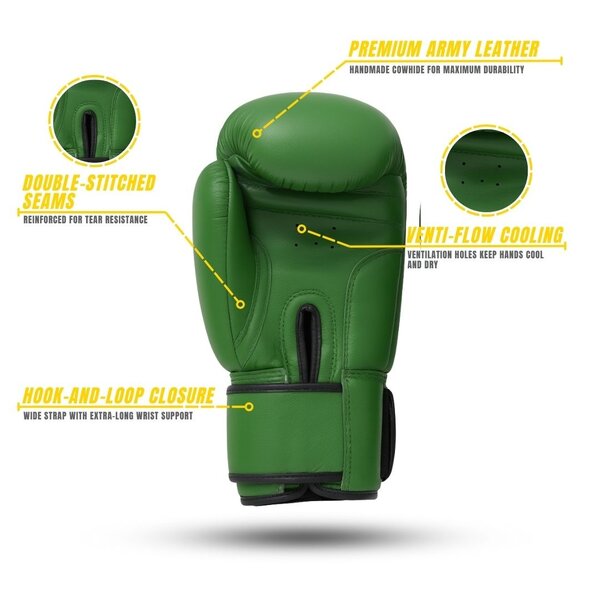 LegendPadding Bokshandschoenen Heren/Dames Army Leer