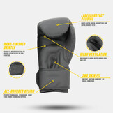 Powerfit & Protect Bokshandschoenen Heren/Dames Mat Zwart PU Powerfit & Protect Bokshandschoenen Heren/Dames Mat Zwart PU