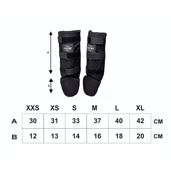 Shin Guards Legend Fast Kids/Adults Black Cotton