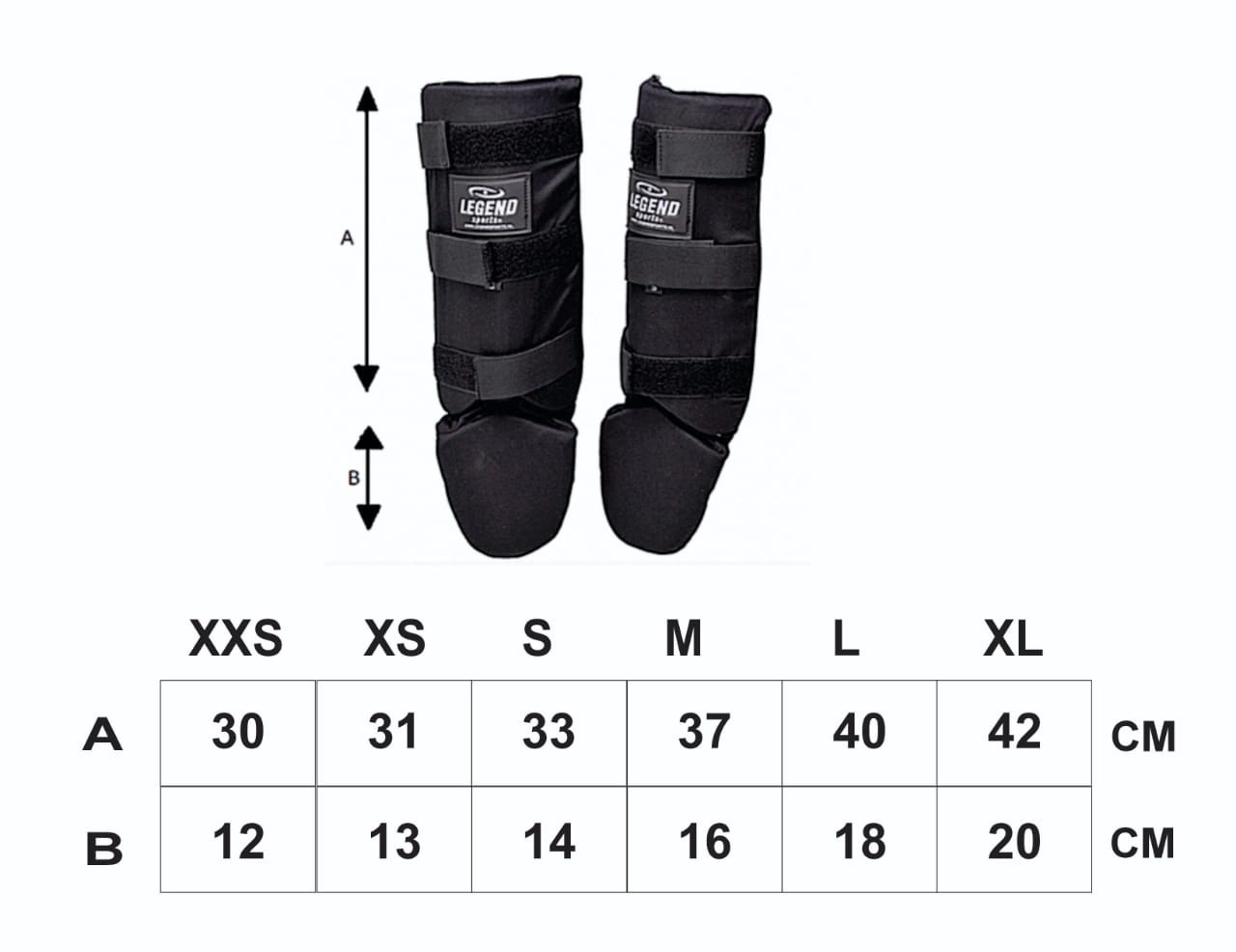 Shin Guards Legend Fast Kids/Adults Black Cotton