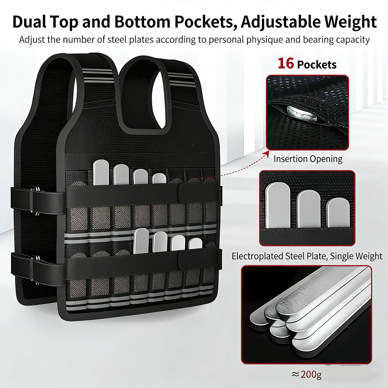 Weight vest 10kg  – Trainingsvest voor Hardlopen, Fitness & Krachttraining