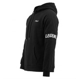 Hoodie dames/heren zwart fleece