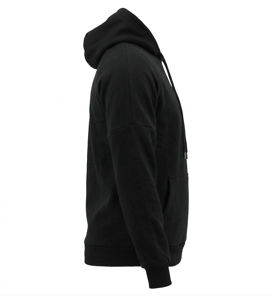 Hoodie dames/heren zwart fleece