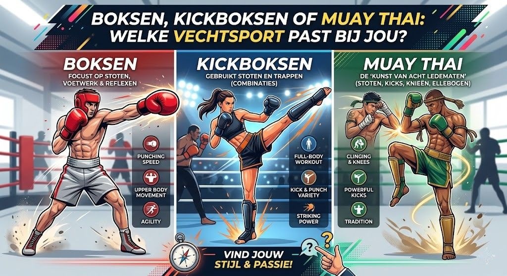 Boksen, kickboksen of Muay Thai: welke vechtsport past bij jou?
