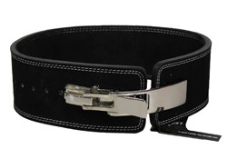 Power Lifting Fitness Riem Heren/Dames Lever Zwart Leer