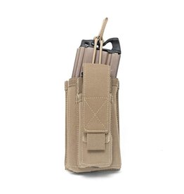 Warrior Single Open 5.56 Mag & 9mm pouch - Coyote Tan