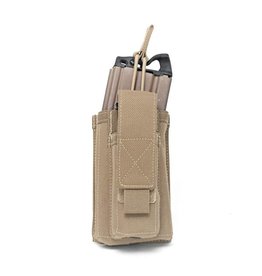 Warrior Single Open 5.56 Mag & 9mm Pouch - Coyote Tan