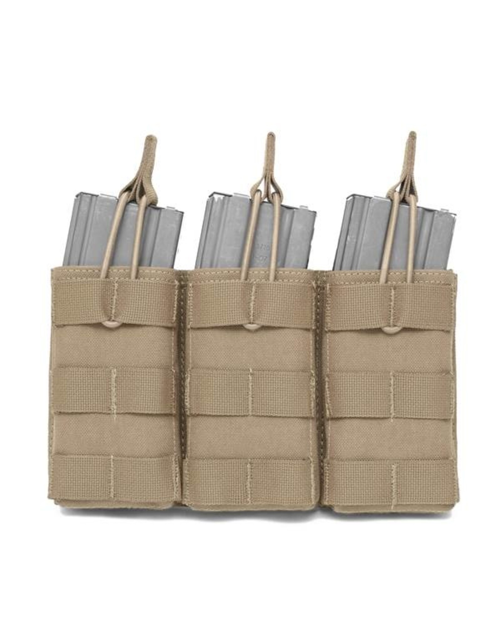 Warrior Triple Open 5.56 Mag Bungee Retention - Coyote Tan