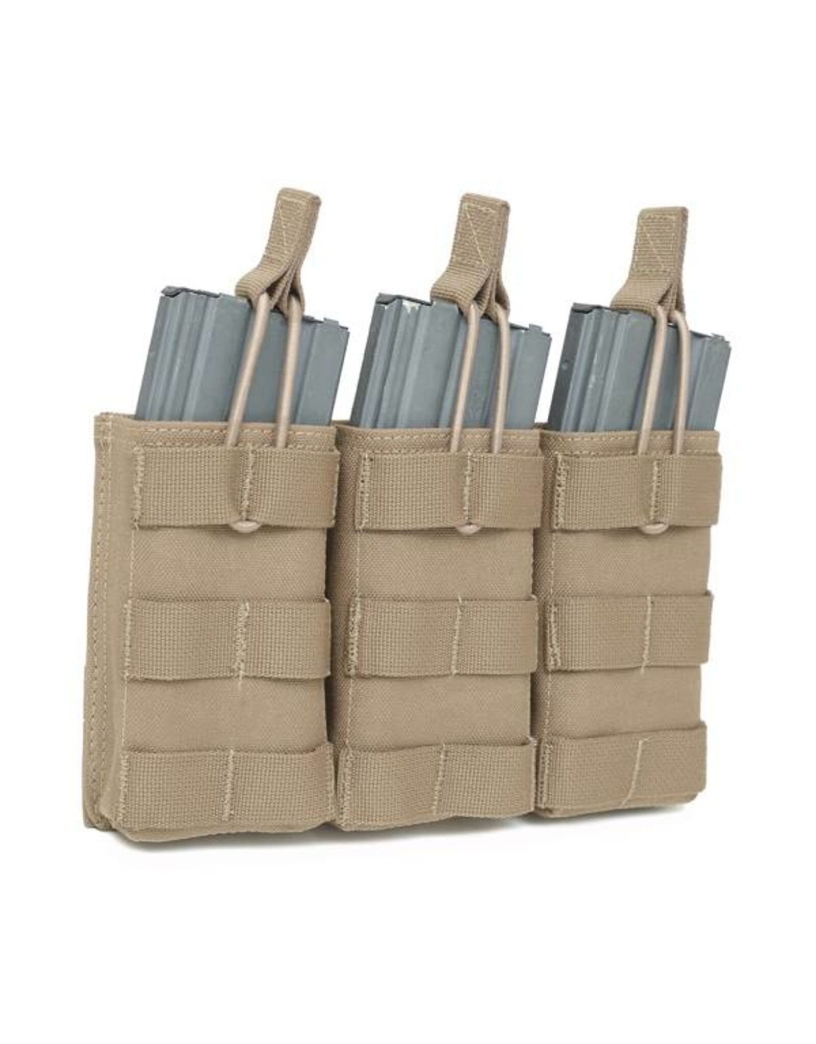 Warrior Triple Open 5.56 Mag Bungee Retention - Coyote Tan