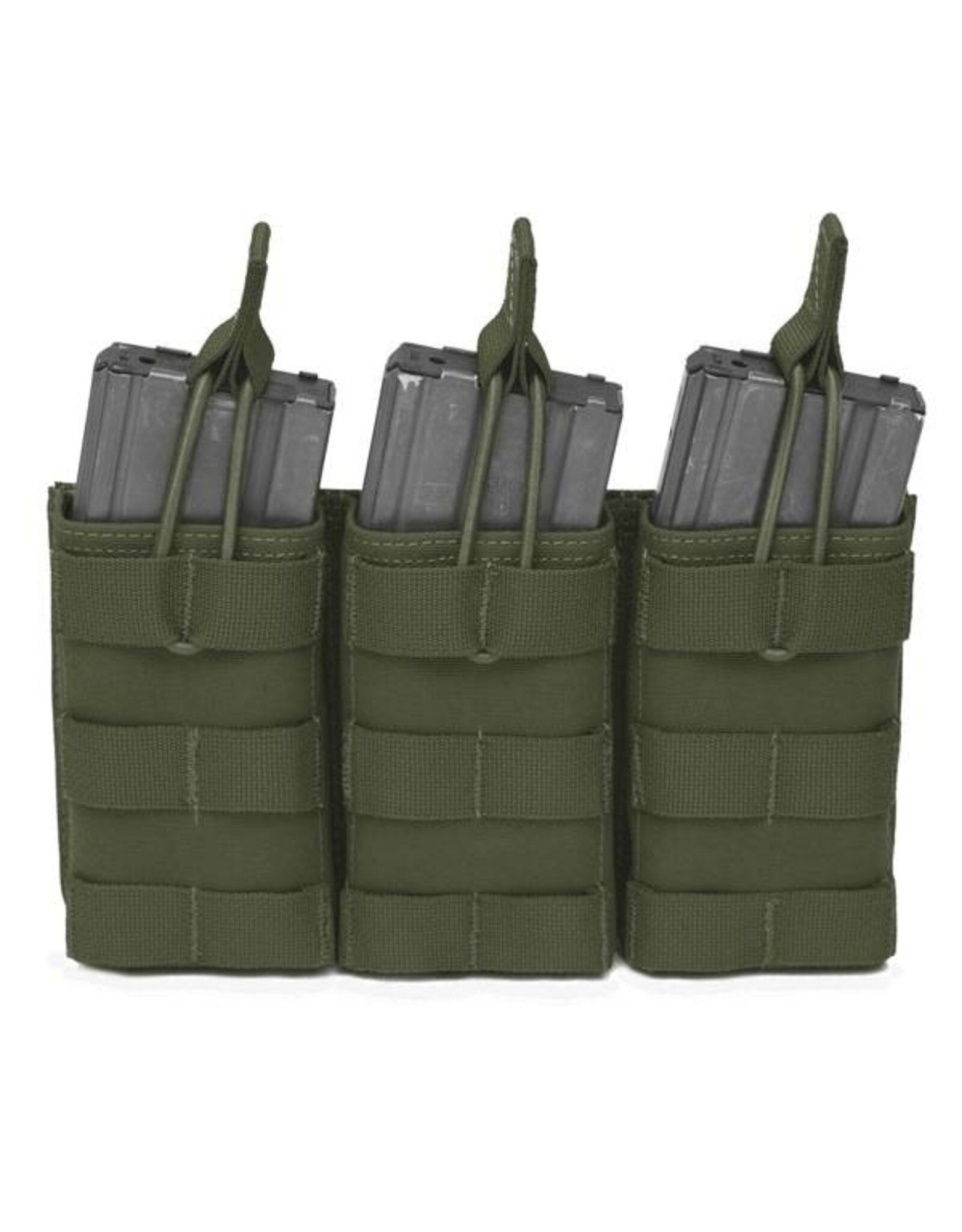 Warrior Triple Open 5.56 Mag Bungee Retention - Olive Drab