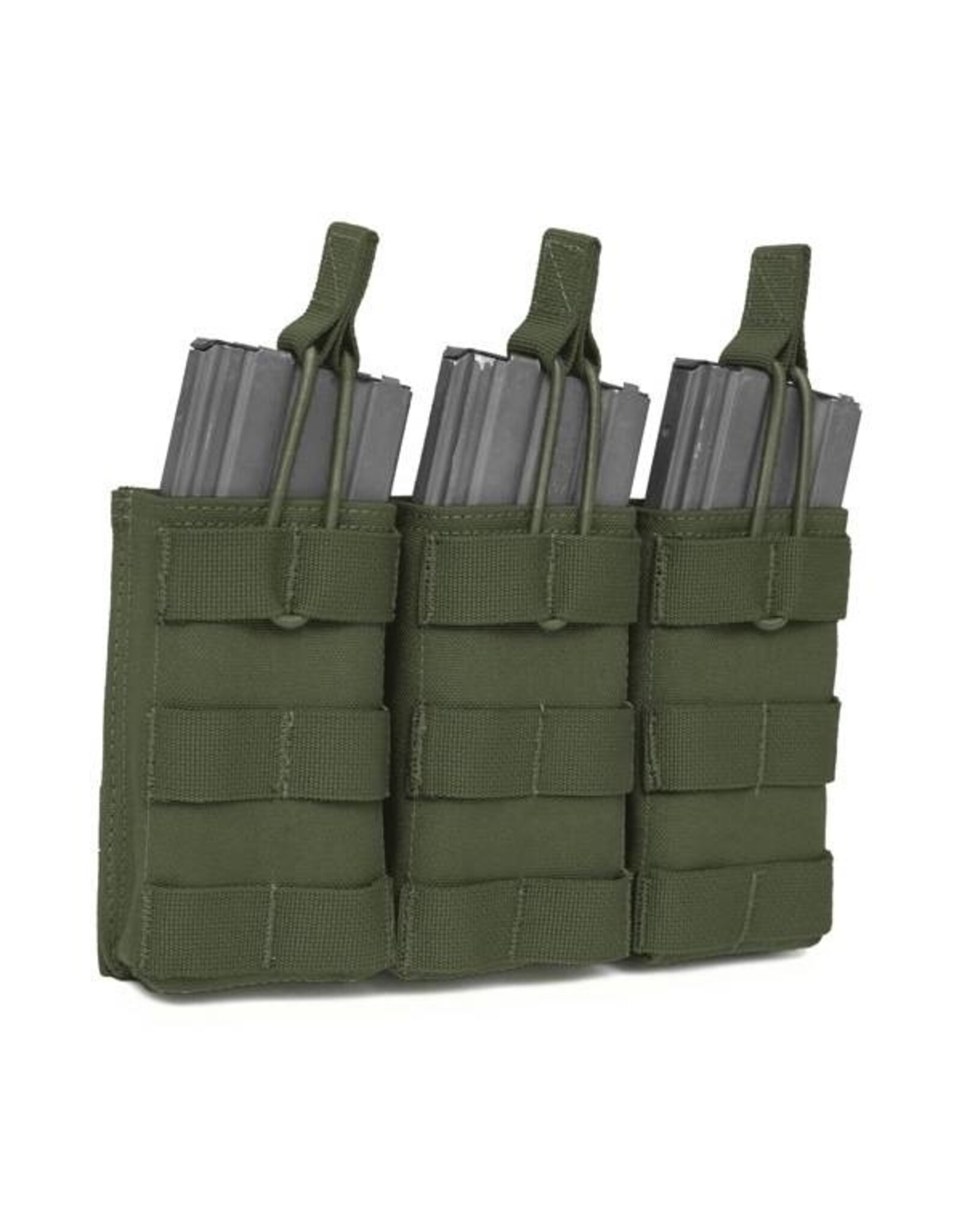 Warrior Triple Open 5.56 Mag Bungee Retention - Olive Drab