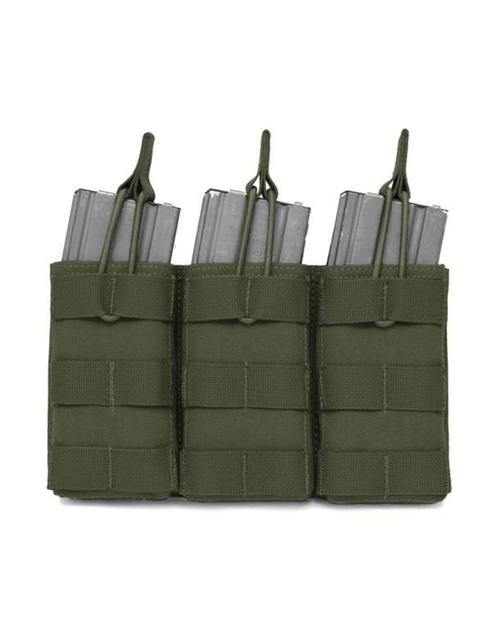 Warrior Triple Open 5.56 Mag Bungee Retention - Olive Drab