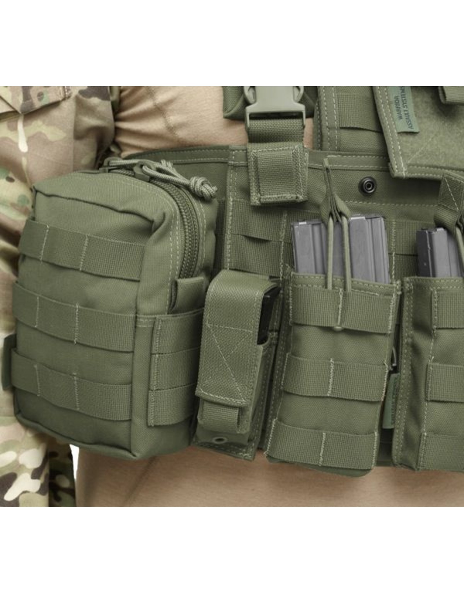 Warrior Direct Single 9mm Direct Action Pistol Mag Pouch - Olive Drab