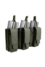 Warrior Triple Open 5.56mm Mag w 3 Pistol Mag Pouches - Olive Drab