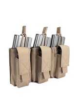 Warrior Triple Open 5.56mm Mag w 3 Pistol Mag Pouches - Coyote Tan