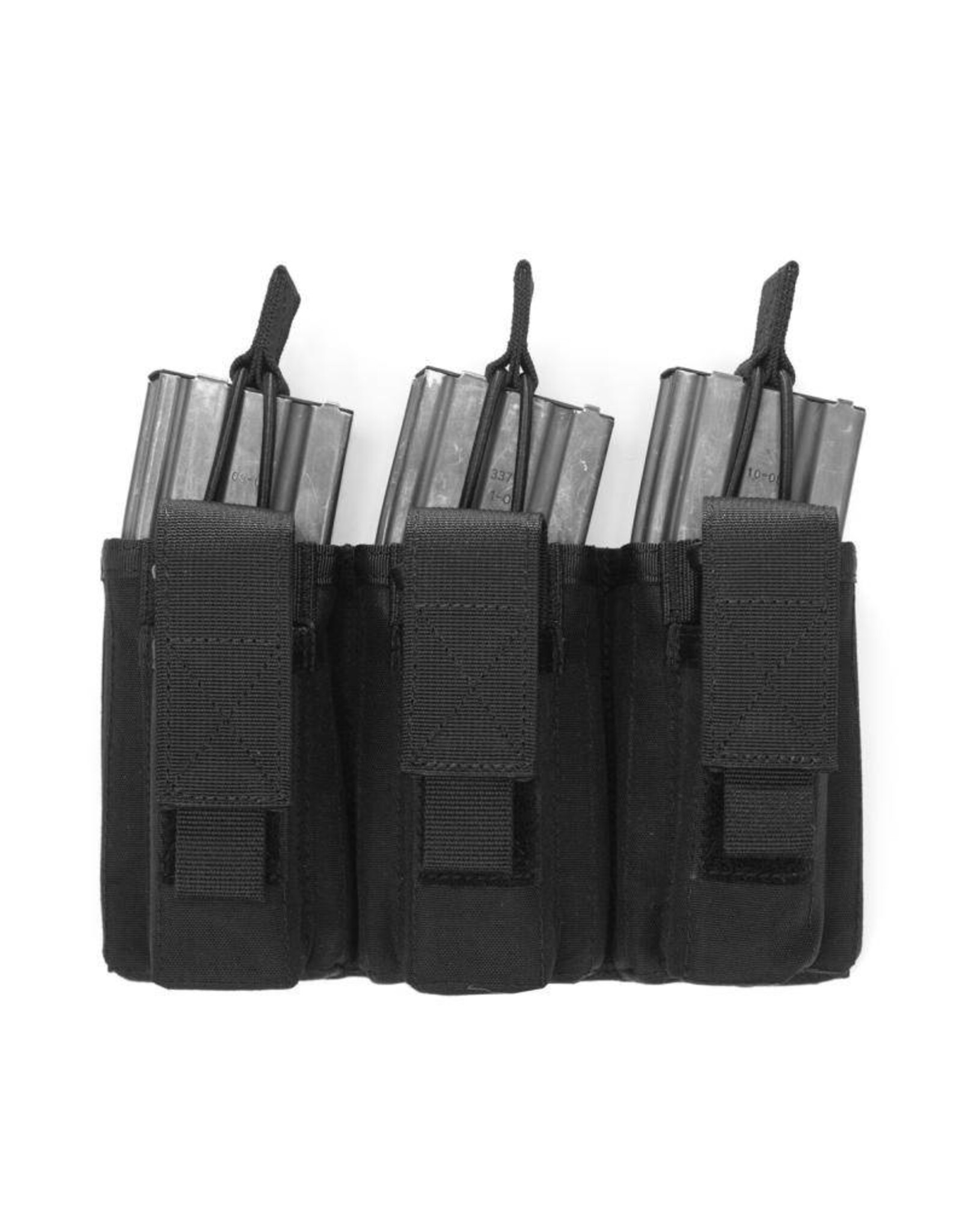 Warrior Triple Open 5.56mm Mag w 3 Pistol Mag Pouches - Black