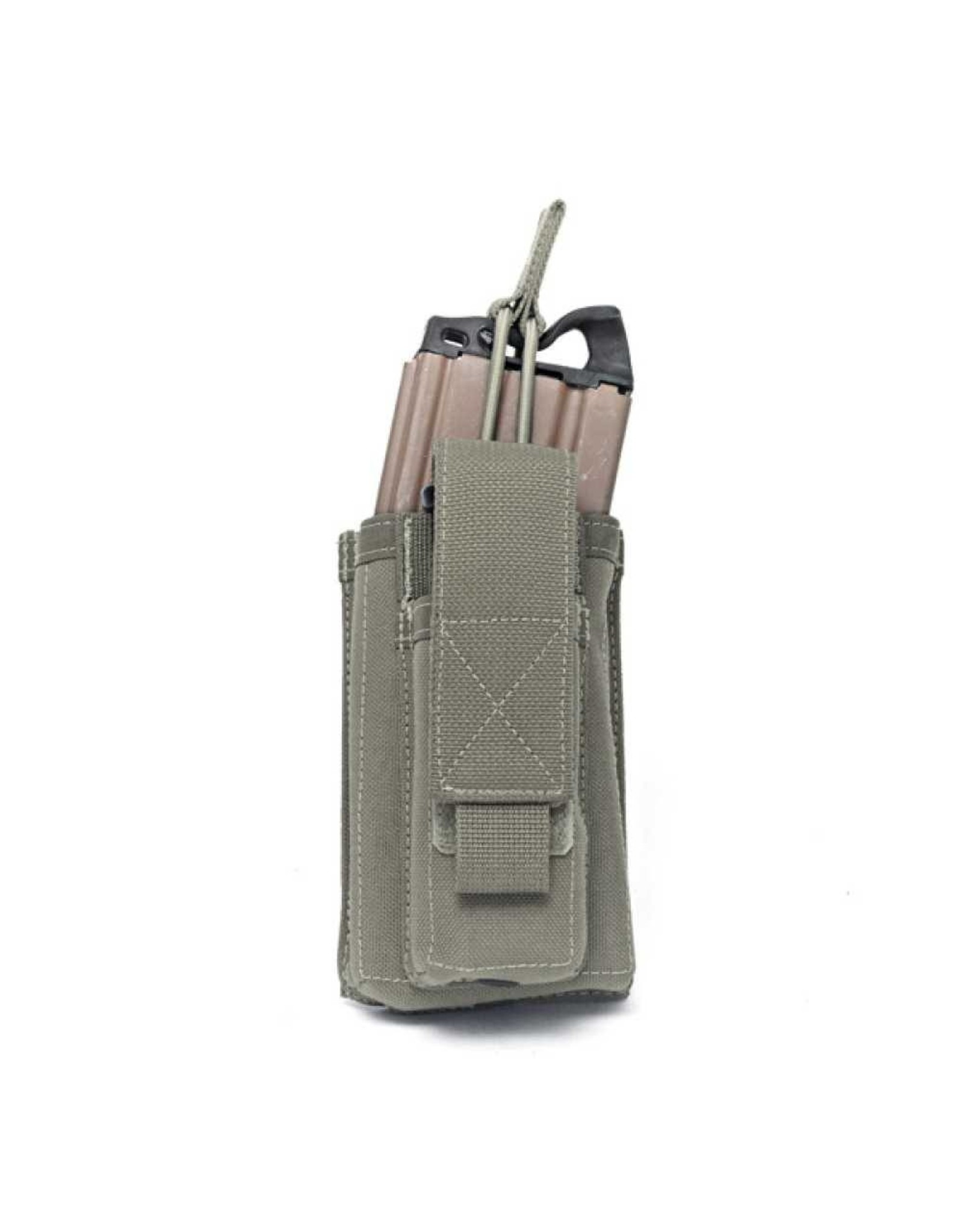Warrior Single Open 5.56 Mag & 9mm pouch - Ranger Green