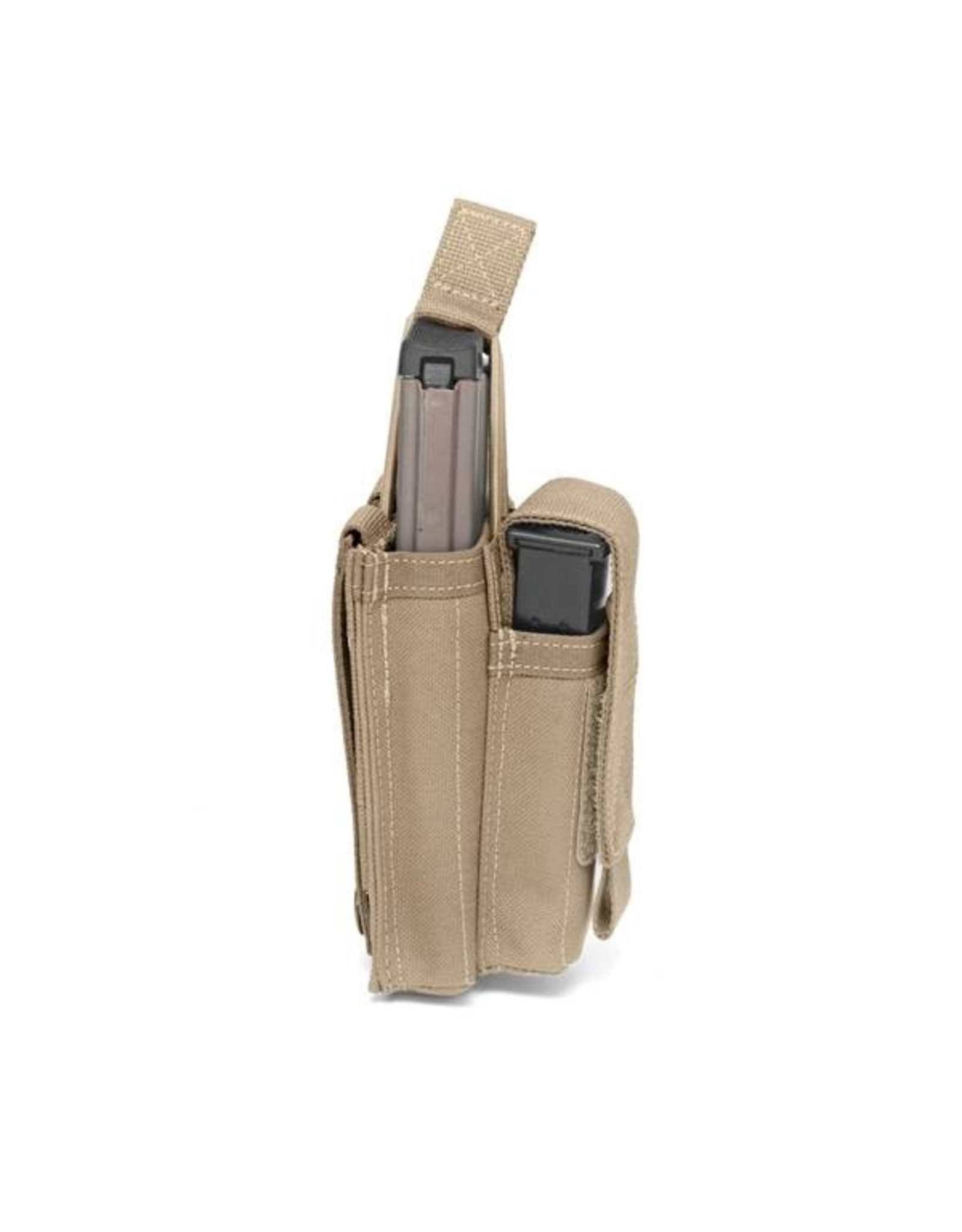 Warrior Single Open 5.56 Mag & 9mm pouch - Ranger Green
