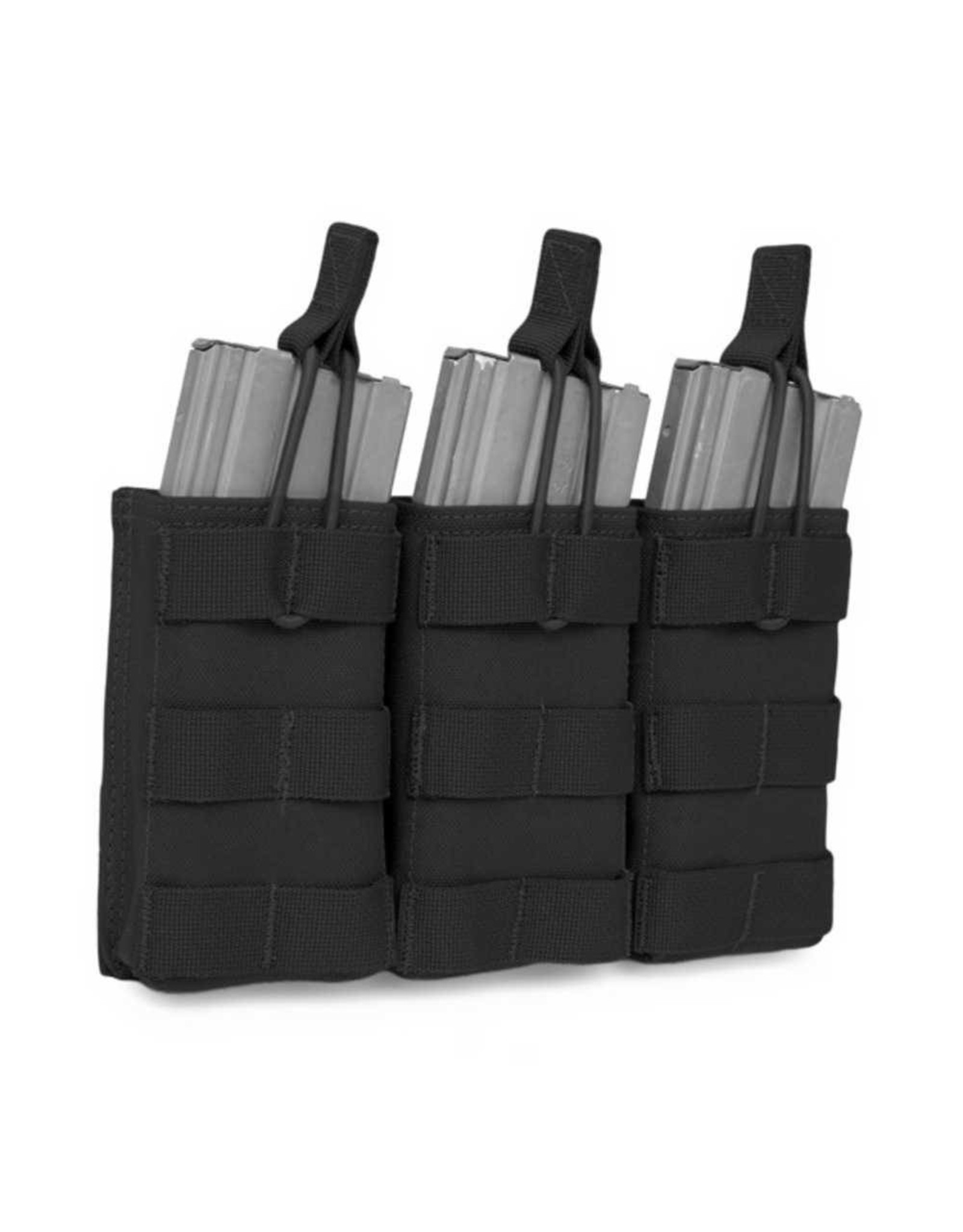 Warrior Triple Open 5.56 Mag Bungee Retention - Black