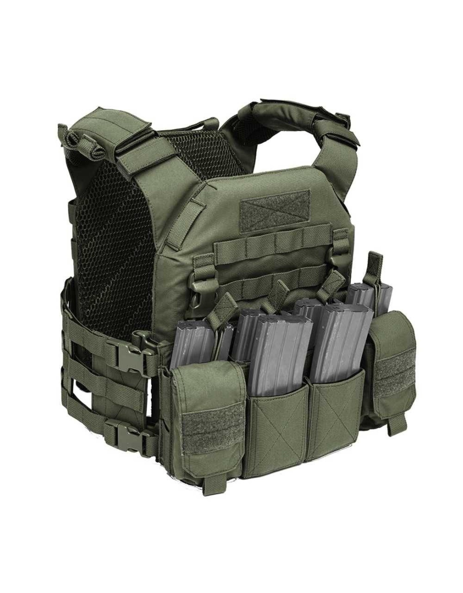 Warrior Recon Plate Carrier w Pathfinder Chestrig - Olive Drab