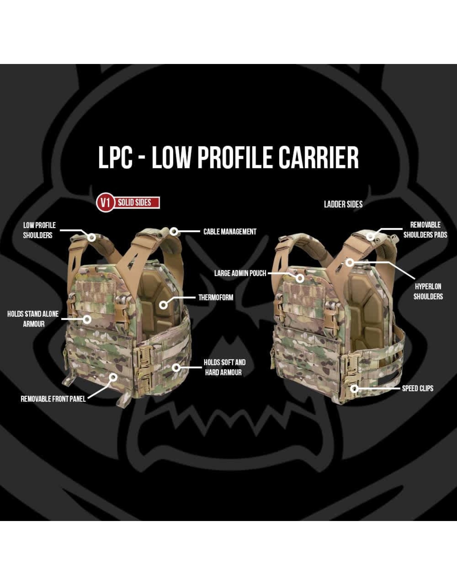 Warrior LPC Low Profile Carrier V1 Solid Sides - MultiCam
