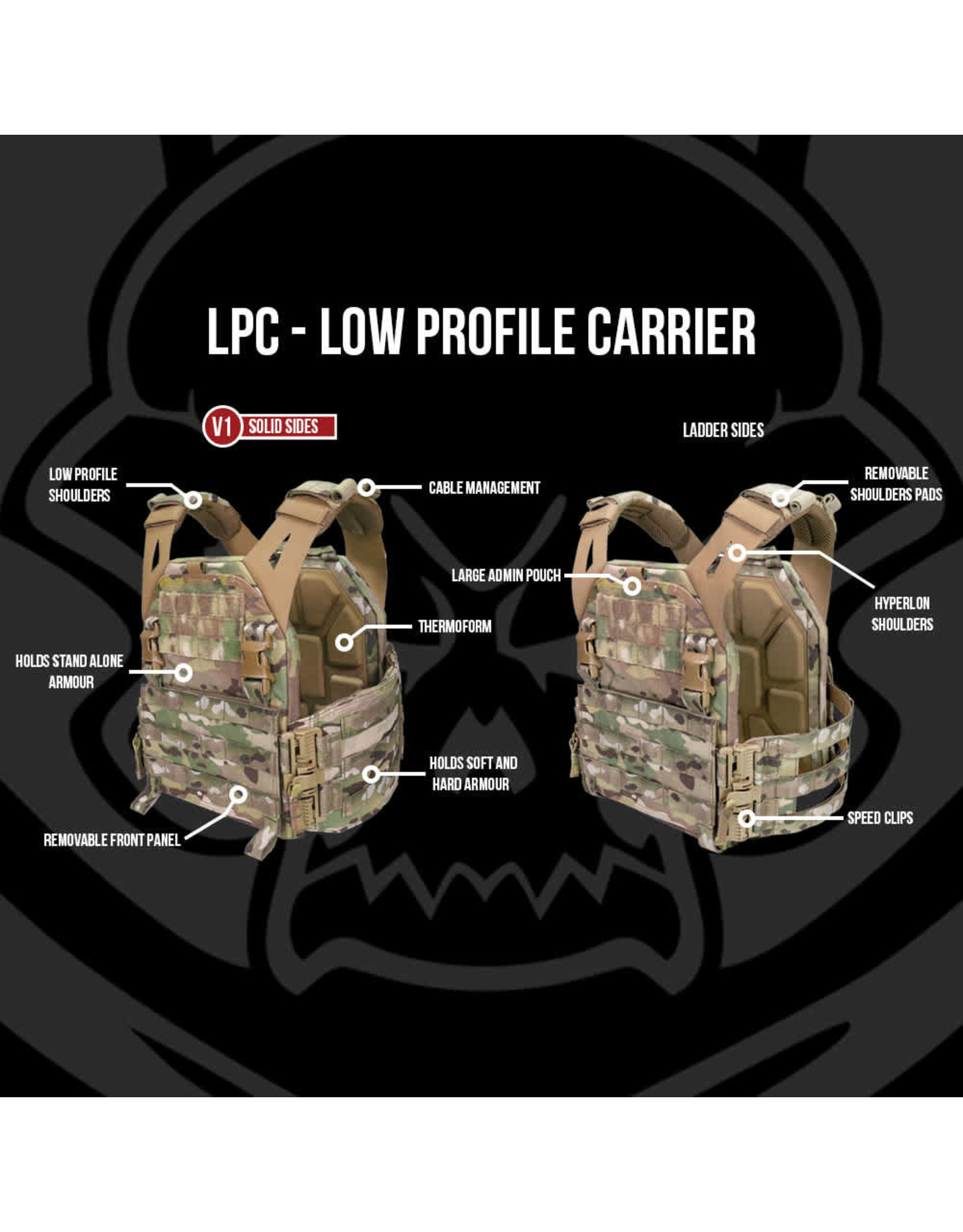 Warrior LPC Low Profile Carrier V2 ladder Sides - Black