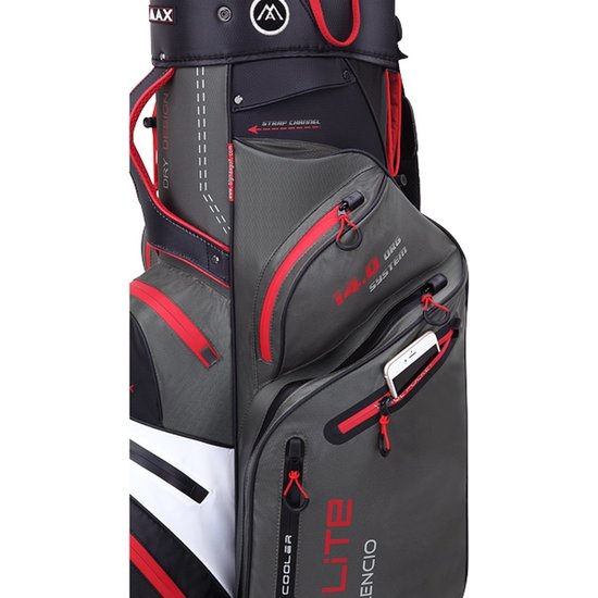 Big Max Big Max Dri Lite Silencio 2 cartbag grijs/zwart/rood