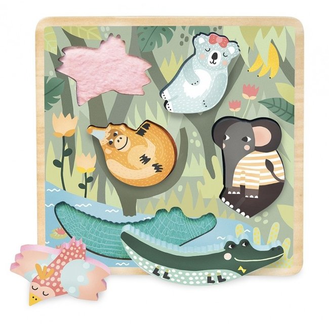 Vilac Holzpuzzle jungle touch and feel 8502
