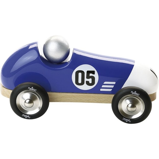 Vilac Vintage race auto hout blauw large 2335B