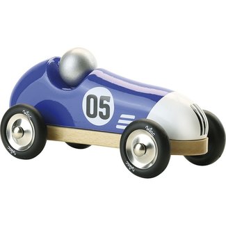 Vilac vintage racing car wood blue large 2335B - Rocket Toys