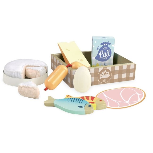 Vilac Fish meat and cheese in a crate 8104
