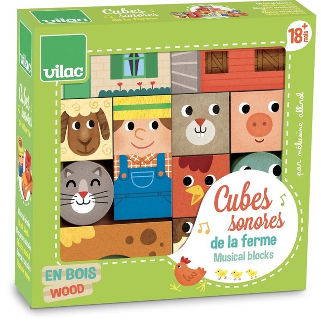 Vilac Musical blocks farm wood 2102