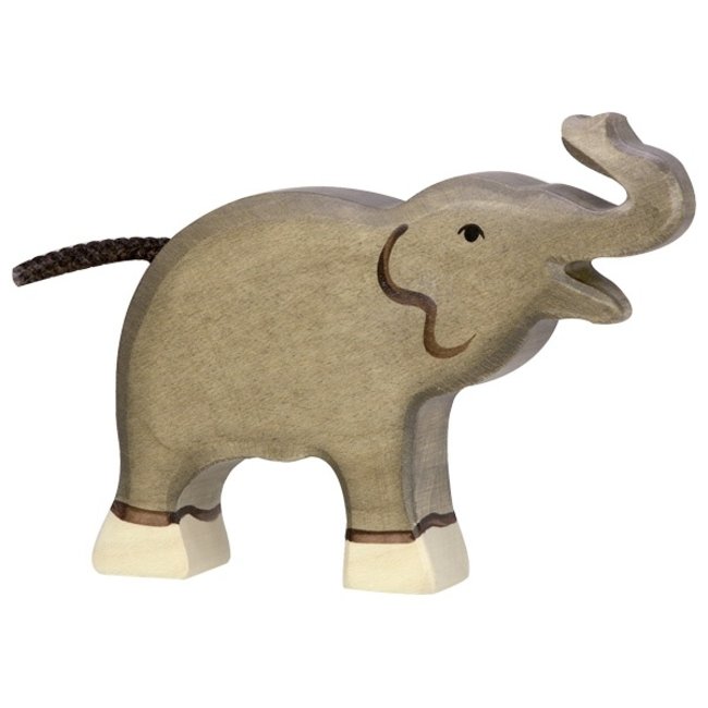 Holztiger Elephant small trunk raised wood 80150 12 cm