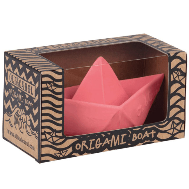 Oli & Carol Origami Boot Rosa Bad und Beißspielzeug