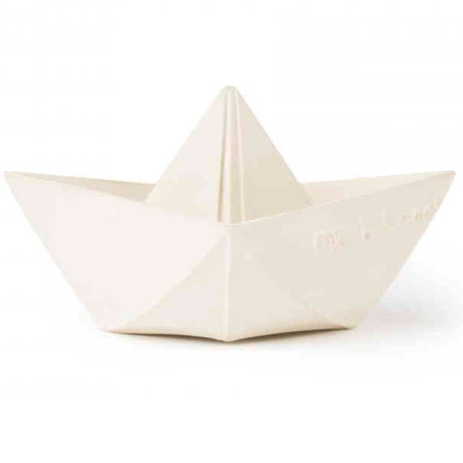 Oli & Carol Origami boat white teething and bath toy