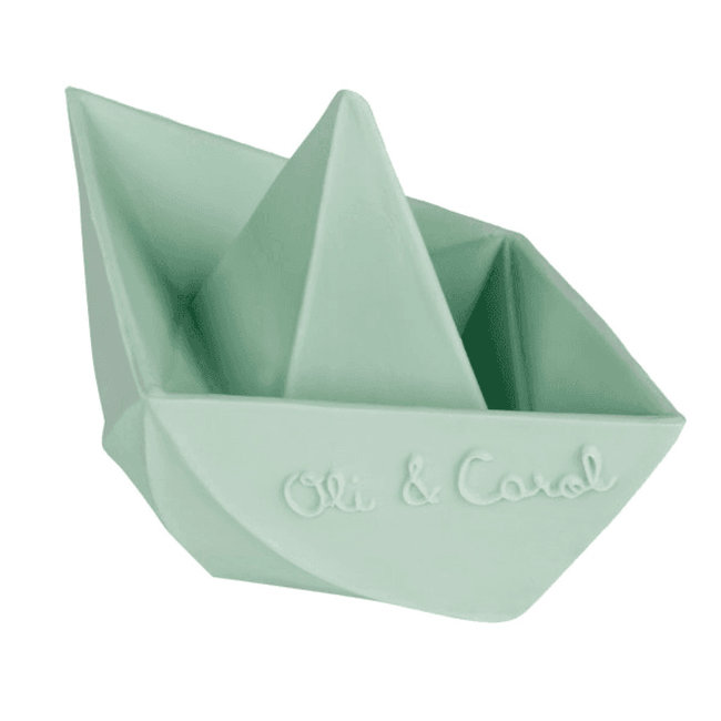 Oli & Carol Origami boat mint teething and bath toy