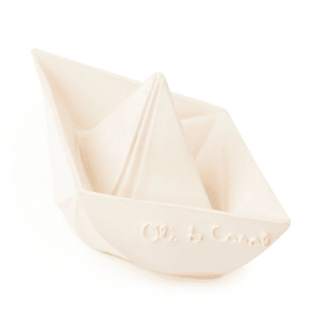 Oli & Carol Origami Boot Weiß Bad und Beißspielzeug