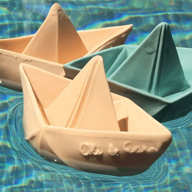 Oli & Carol  Origami boat nude teething and bath toy