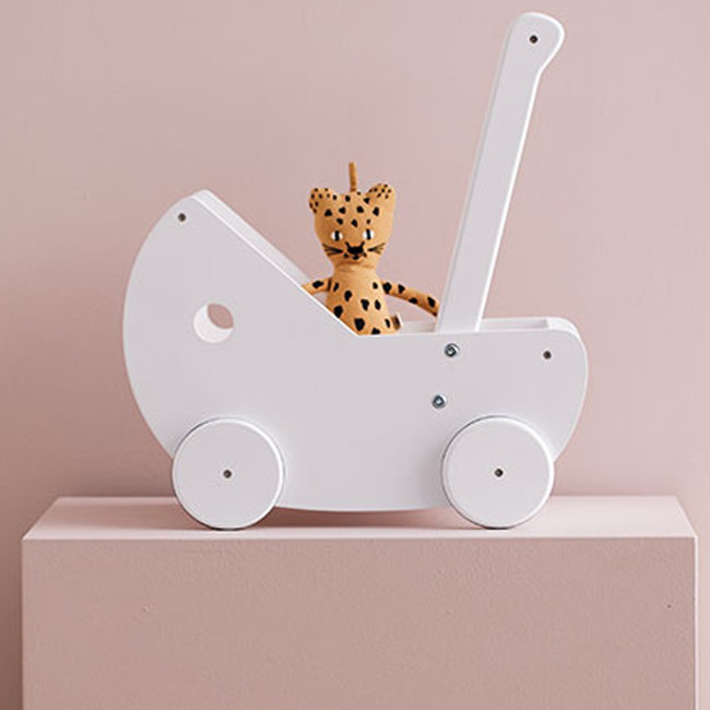 Kids Concept Puppenwagen mit Bettgarnitur weiß 1000404