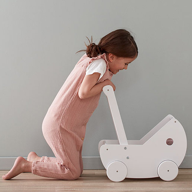 Kids Concept Puppenwagen mit Bettgarnitur weiß 1000404